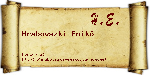 Hrabovszki Enikő névjegykártya